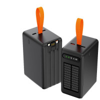 Портативная батарея (Power Bank) Aspor A377 (PD/3USB/Lightning/Type-C/USB/Solar/Led/22.5W) 80000mAh, черный