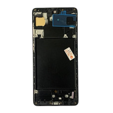 Дисплей с сенсорным экраном (модуль) Samsung A715 Galaxy A71, черный с рамкой, с узким ободком, OLED