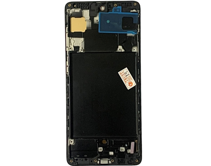 Дисплей с сенсорным экраном (модуль) Samsung A715 Galaxy A71, черный с рамкой, с узким ободком, OLED