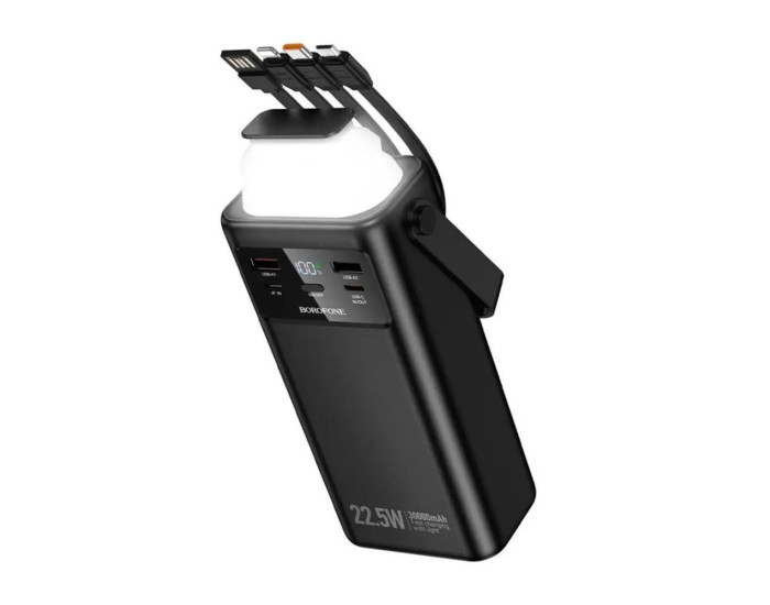 Портативная батарея (Power Bank) Borofone BJ65 High 22.5W+PD20W+Mirco/Type-C/Lightning/USB cables 30 000mAh, черный