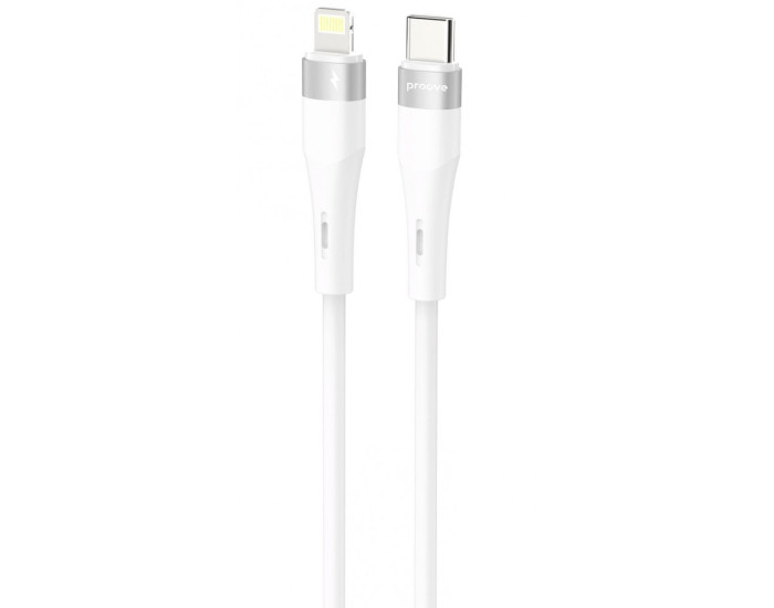 Кабель Proove Light Silicone Plus Type-C to Lightning (27W/1m) белый