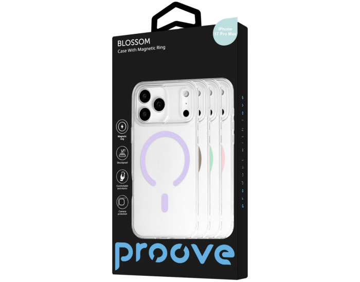 Чехол-силикон Proove Blossom Case with MagSafe Ring iPhone 17 Pro Max, розовый