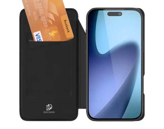 Чехол-книга Dux Ducis с карманом для визиток Apple iPhone 17 Pro Max, черный