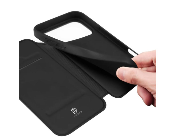 Чехол-книга Dux Ducis с карманом для визиток Apple iPhone 17 Pro Max, черный