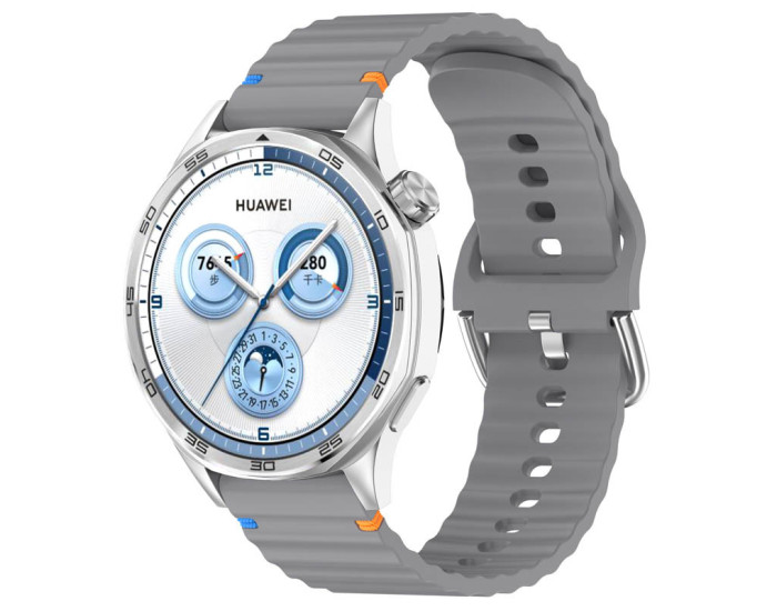 Ремешок силиконовый Wavy для Smart Watch 22mm, серый