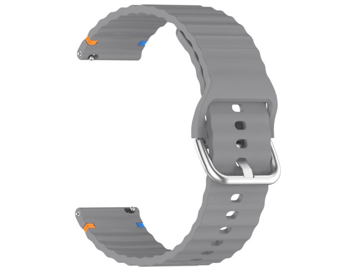Ремешок силиконовый Wavy для Smart Watch 22mm, серый