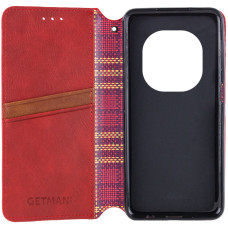 Чехол-книга Кожаный GETMAN Cubic Xiaomi Redmi Note 15 Pro Plus 5G, красный