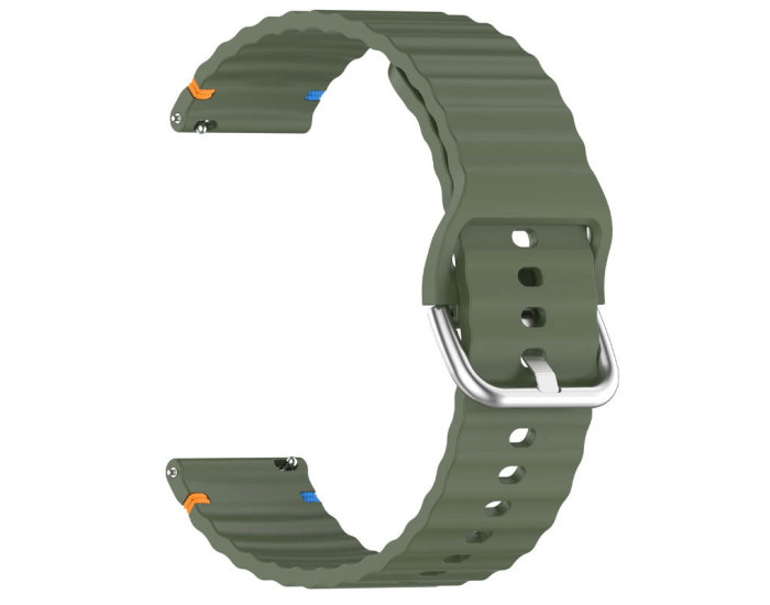 Ремешок силиконовый Wavy для Smart Watch 22mm, темно-оливковый