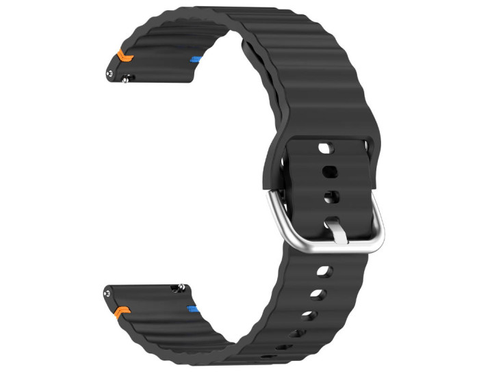 Ремешок силиконовый Wavy для Smart Watch 22mm, черный