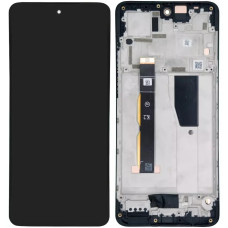 Дисплей с сенсорным экраном (модуль) Motorola XT2347 Moto G84, черный с рамкой, оригинал P-OLED