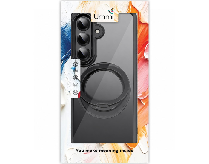 Чехол-силикон Ummi Stylish with MagSafe Ring Samsung S26 Plus, черный
