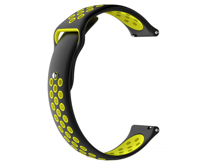 Ремешок силиконовый Active Air для Smart Watch 22 mm (черный/желтый)