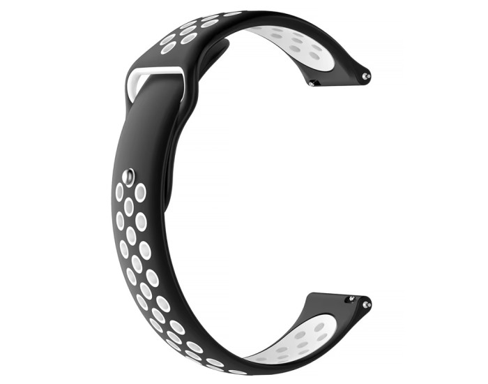 Ремешок силиконовый Active Air для Smart Watch 20 mm (черный/белый)