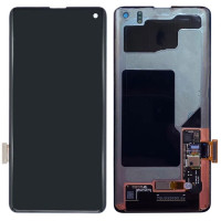 Дисплей с сенсорным экраном (модуль) Samsung G973 Galaxy S10, черный, переклейка