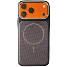 Чохол-силікон Textile Hybrid with MagSafe iPhone 17 Pro Max, чорний/фіолетовий