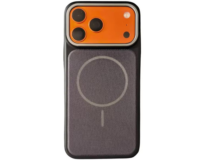 Чохол-силікон Textile Hybrid with MagSafe iPhone 17 Pro Max, чорний/фіолетовий