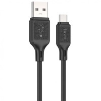 Кабель USB Hoco X90 Cool Silicone Charging Data Cable USB to Micro (2,4A/1m) Black