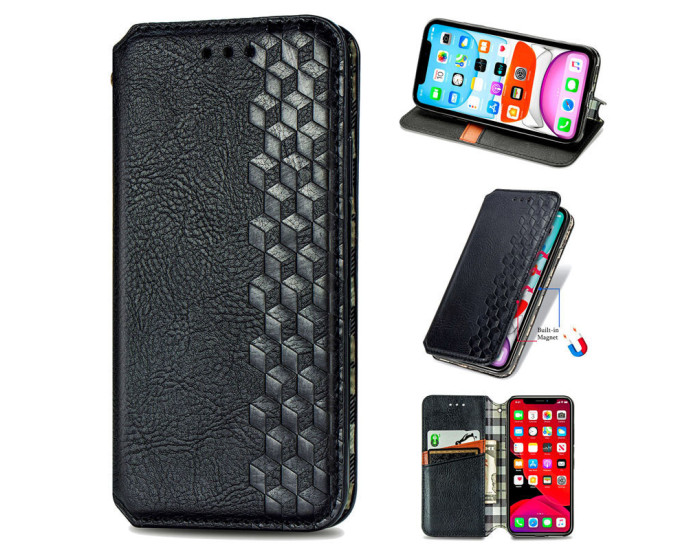 Чехол-книга кожаный GETMAN Cubic Xiaomi Redmi Note 11 Pro 4G/5G /12 Pro 4G, черный