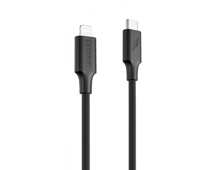 Кабель Proove Striped Silicone Type-C to Lightning (3A/1m) черный