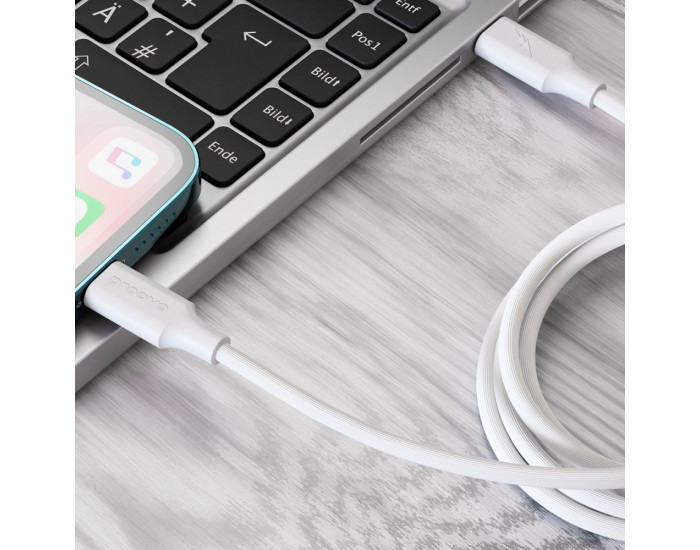 Кабель Proove Striped Silicone Type-C to Lightning (3A/1m) черный