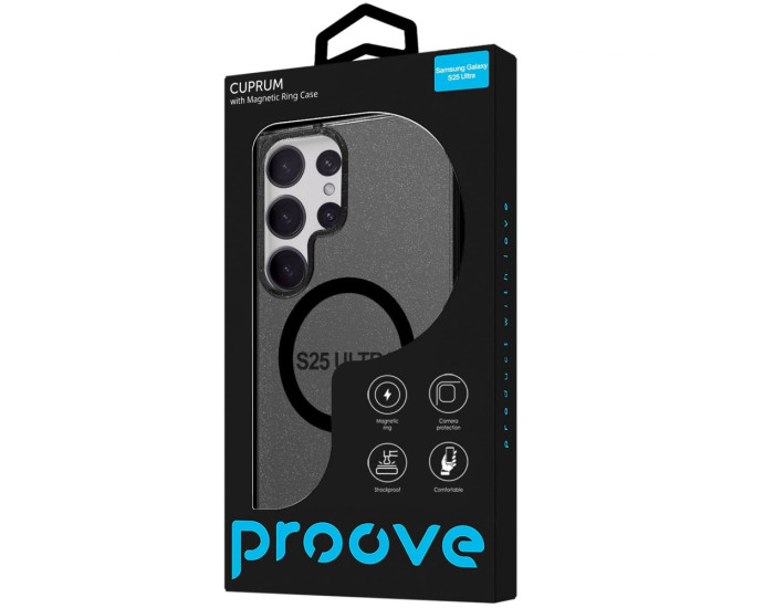 Чохол-силікон Proove Cuprum Case with MagSafe Ring Samsung S25 Ultra, чорний