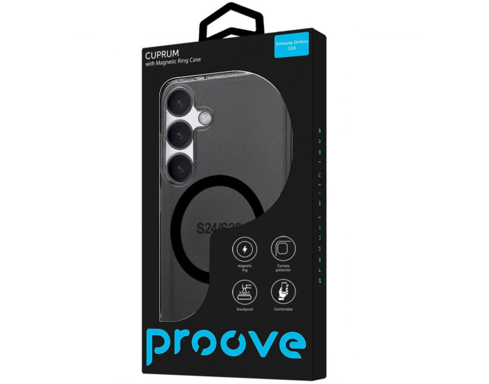 Чохол-силікон Proove Cuprum Case with MagSafe Ring Samsung S26, чорний