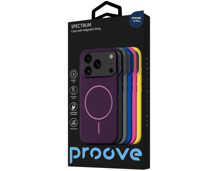 Чохол-силікон Proove Spectrum Case with MagSafe Ring iPhone 17 Pro, Sun yellow