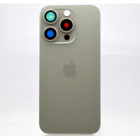 Задняя панель корпуса для iPhone 15 Pro Natural Titanium, со стеклом камеры, MagSafe, оригинал