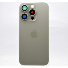 Задняя панель корпуса для iPhone 15 Pro Natural Titanium, со стеклом камеры, MagSafe, оригинал