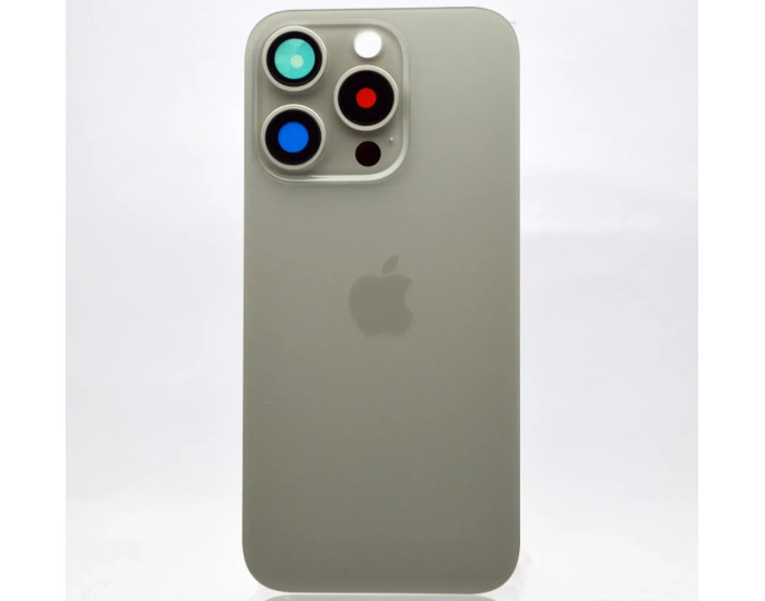 Задня панель корпуси для iPhone 15 Pro Natural Titanium, з склом камери, MagSafe, оригінал
