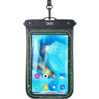 Чохол-силікон водонепроникний XO KT04 Window clip model + lanyard Black (up to 8 inch)
