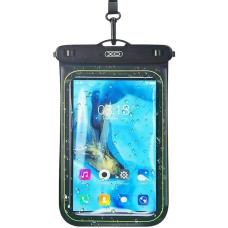 Чехол-силикон водонепрониацаемый XO KT04 Window clip model + lanyard Black (up to 8 inch)