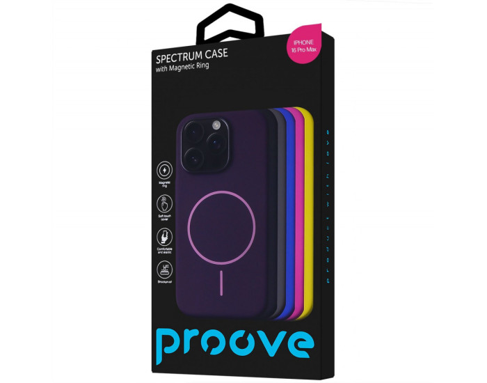 Чохол-силікон Proove Spectrum Case with MagSafe Ring iPhone 16 Pro Max, Sun yellow
