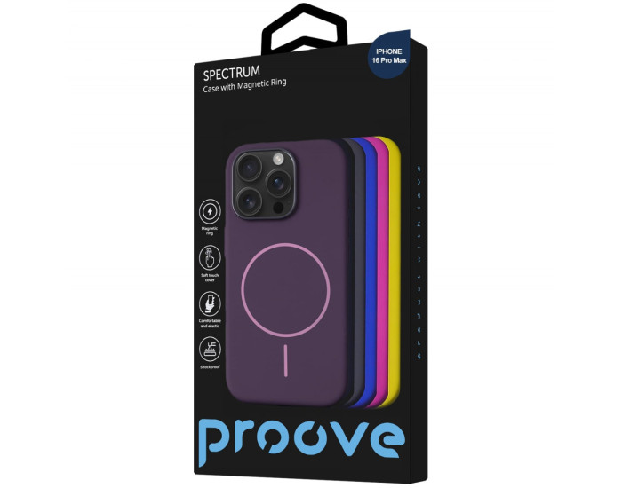 Чохол-силікон Proove Spectrum Case with MagSafe Ring iPhone 16 Pro Max, Sun yellow