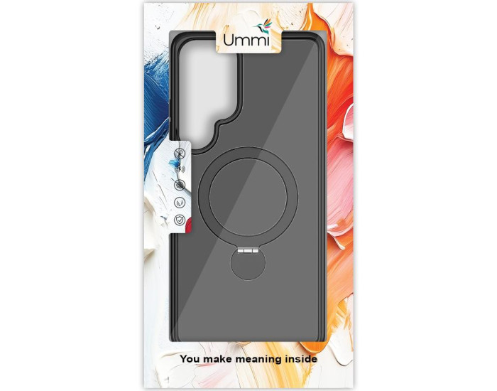 Чохол-силікон Ummi Colorful with MagSafe Fit HQ Ring Samsung S25 Ultra, Black