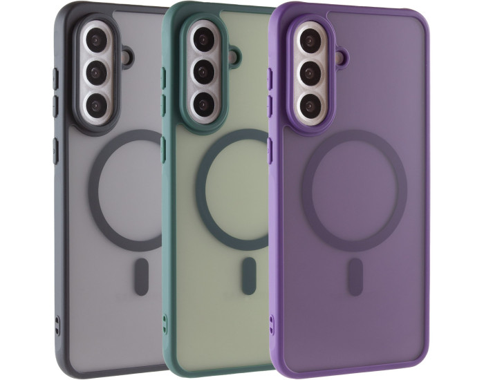 Чохол-силікон TPU Bloom with MagSafe Samsung S26 FE, фіолетовий
