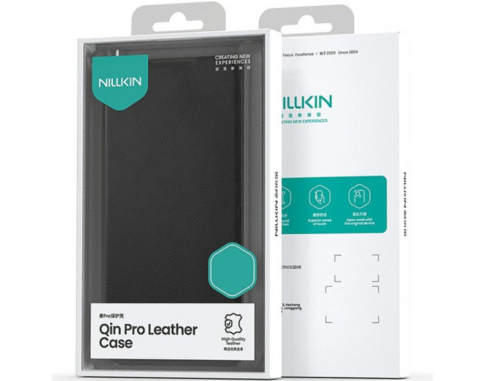 Чехол-книга кожанный Nillkin Qin Pro Camshield iPhone 17 Pro Max, Black