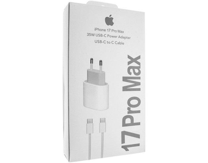 Сетевое зарядное устройство Original Quality Type-C 35W iPhone 17/17 Pro/17 Pro Max +Type-C to Type-C cable (коробка) (Белый  White)