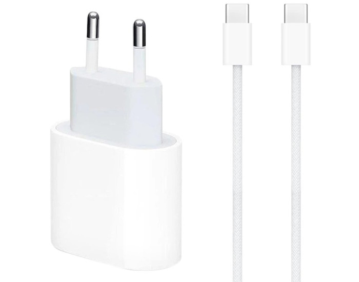 Сетевое зарядное устройство Original Quality Type-C 35W iPhone 17/17 Pro/17 Pro Max +Type-C to Type-C cable (коробка) (Белый  White)