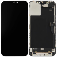 Дисплей з сенсорним екраном (модуль) iPhone 12 Pro Max, чорний з верхнім шлейфом, оригінал