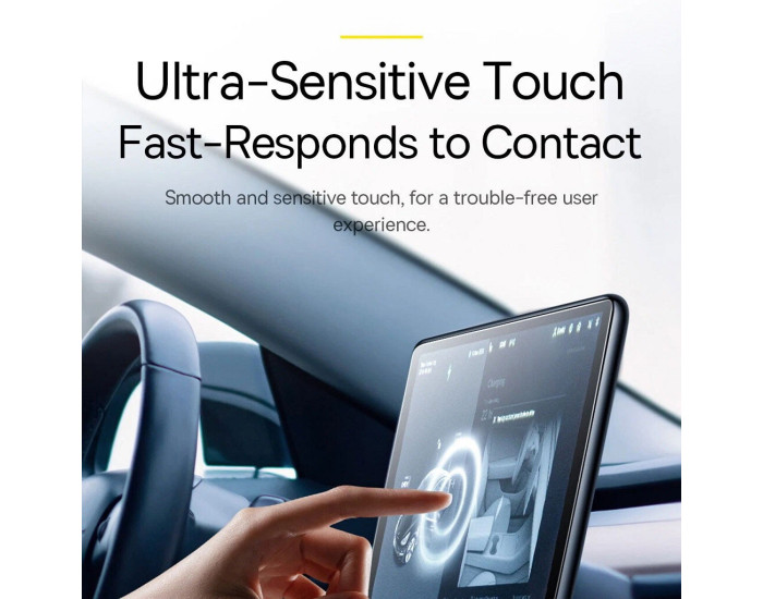 Защитное стекло Baseus 0.3mm Full-glass Crystal Anti-fingerprint for Tesla Model 3/Y 15" (SGBL062402) прозрачное