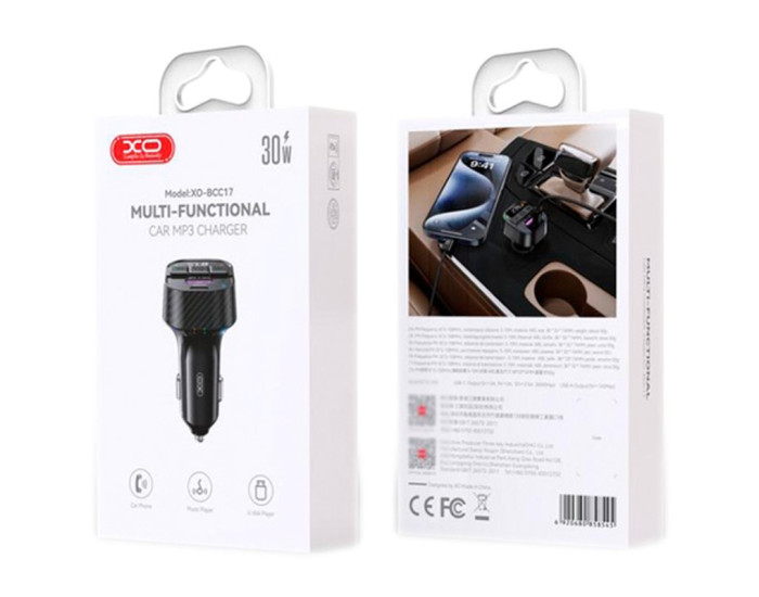 Автомобильный FM-Модулятор XO BCC17 (PD 30w) Black