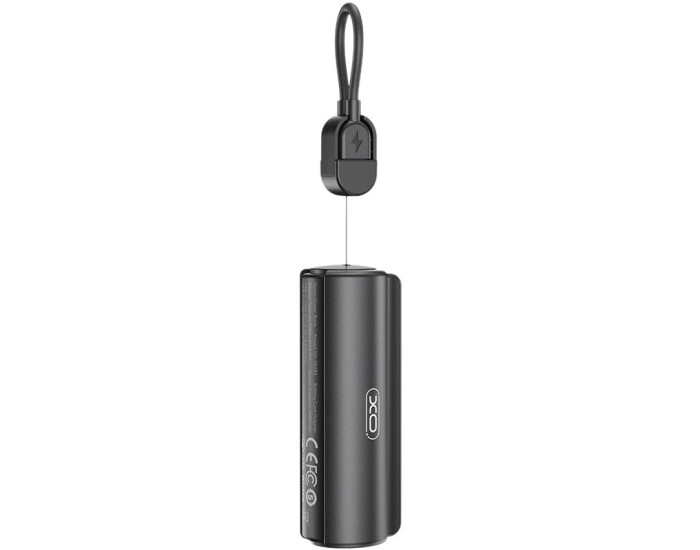 Портативна батарея (Power Bank) XO PR281 for Lightning з ліхтариком 5000mAh, чорний