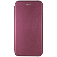 Чехол-книга (кожа) Xiaomi Redmi 12, бордовый