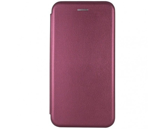Чехол-книга (кожа) Xiaomi Redmi 12, бордовый