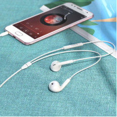 Проводные наушники 3,5 Hoco M101 Max Crystal Grace Wire-Controlled Earphones с микрофоном (Белый / White)