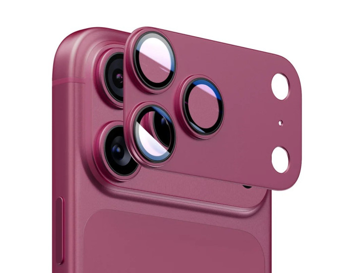 Захисне Скло Camera Full AR+AF на камеру iPhone 17 Pro Max/18 Pro Max, вишневе