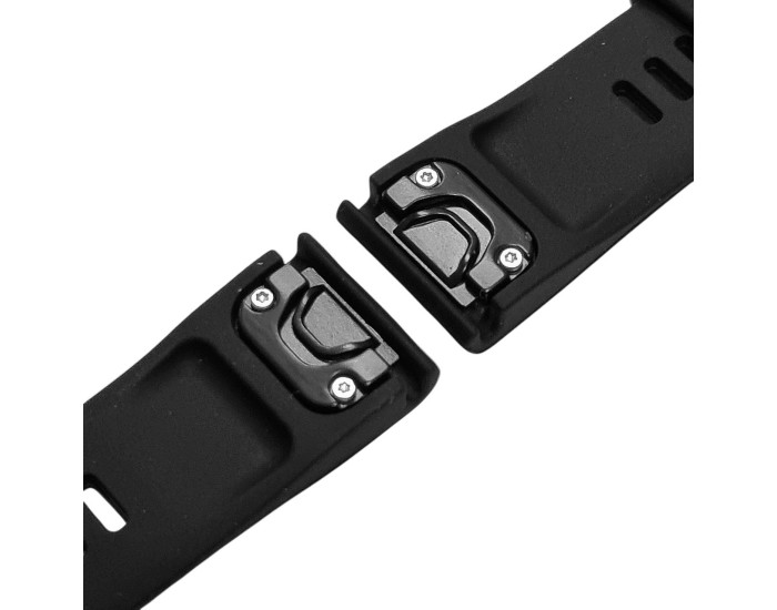Ремінець шкіра + силікон для Garmin 20mm, чорний