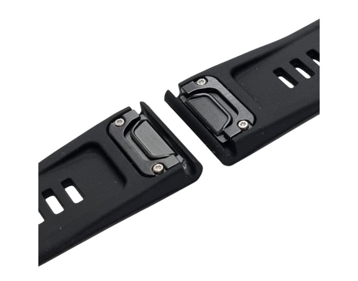 Ремінець шкіра + силікон для Garmin 26mm, чорний