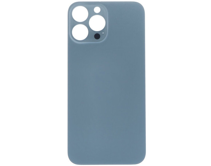 Задняя крышка iPhone 13 Pro Max, синяя, Sierra Blue, с маленькими отверстиями под окошки камер (Small Hole)